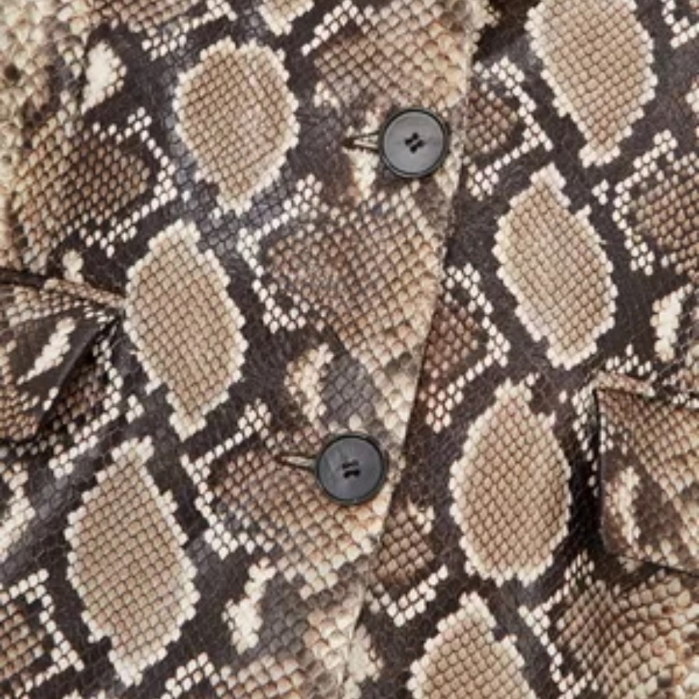 🔥 NWT The Kooples Leather Snakeskin-Effect Blazer | 100% Calfskin | RARE $1115 - Picture 3 of 13